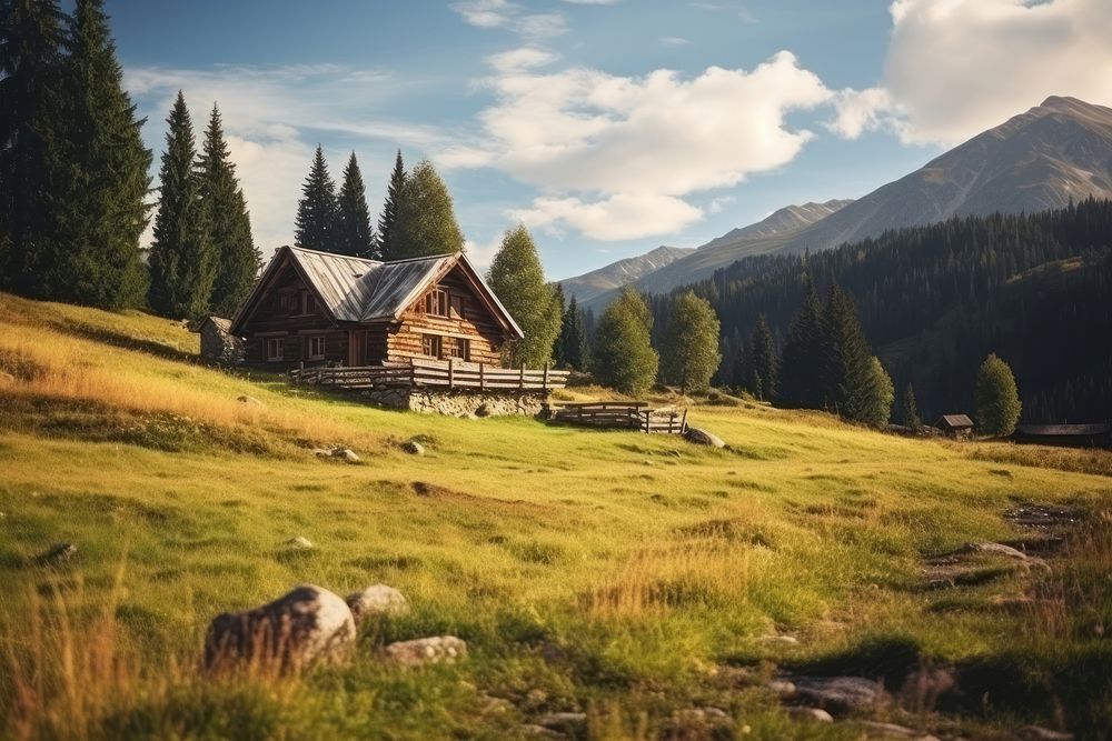 Outdoors house architecture landscape. AI generated Image by rawpixel.