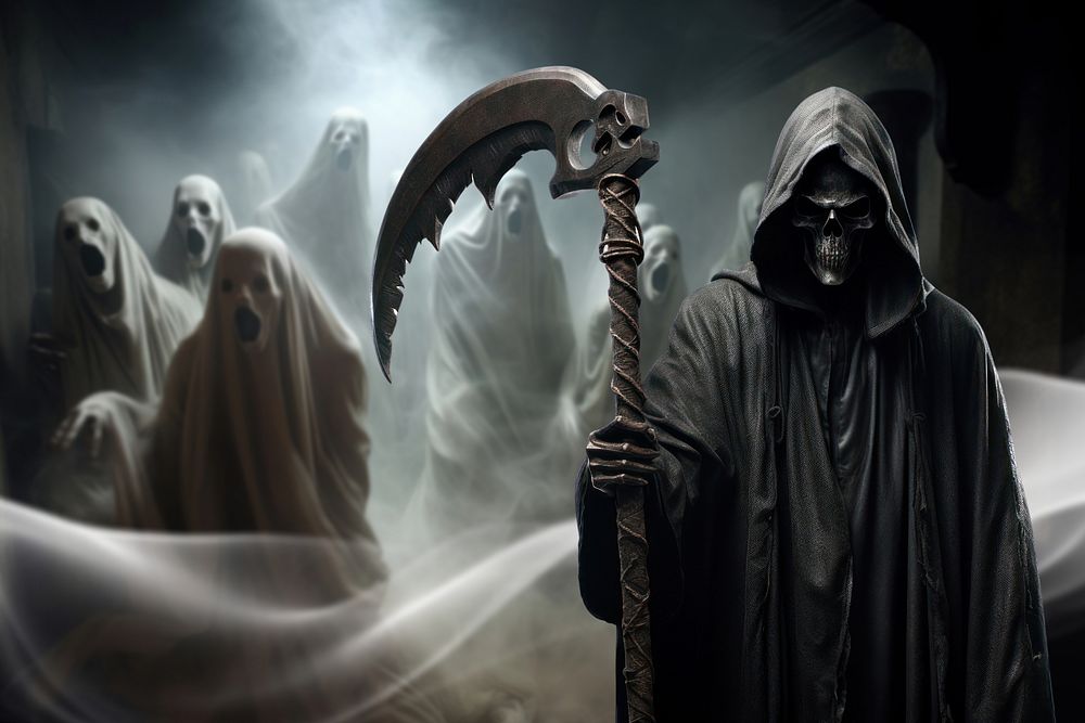 Grim reaper, spooky fantasy remix
