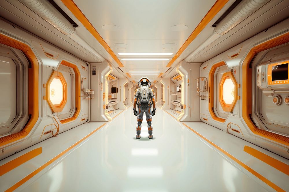Astronaut in spaceship fantasy remix