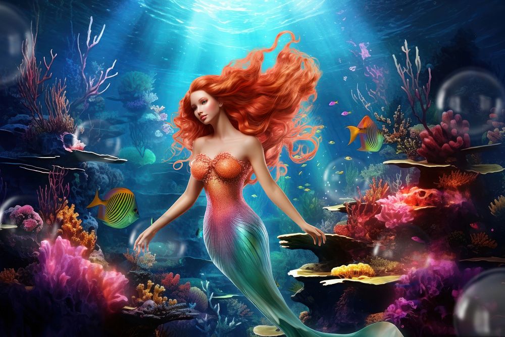 Mermaid under the sea fantasy remix