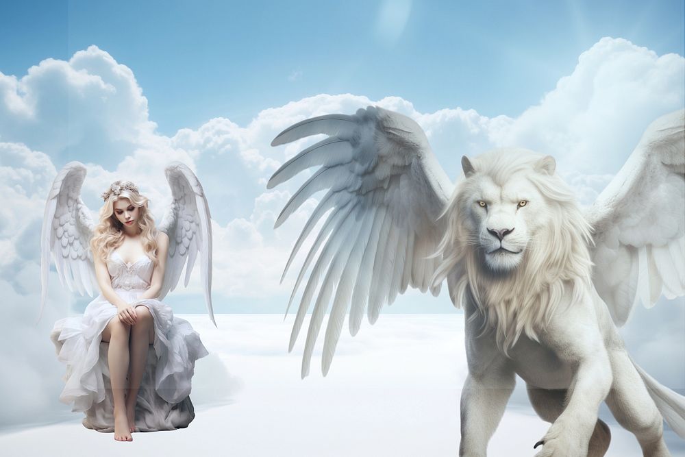 Angel & guardian animal in heaven fantasy remix