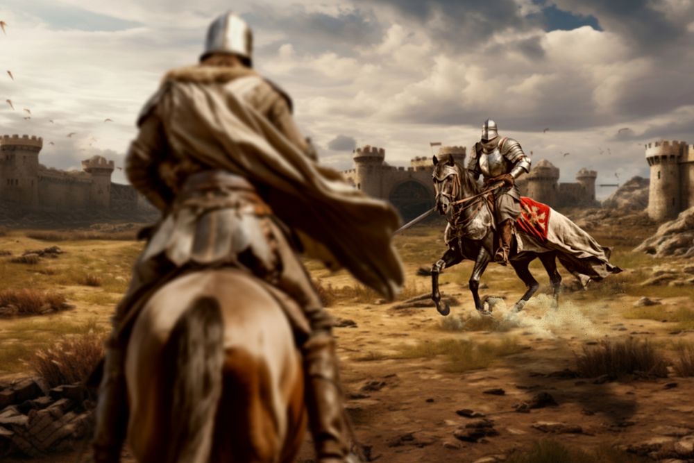 Knight horseback battle fantasy remix