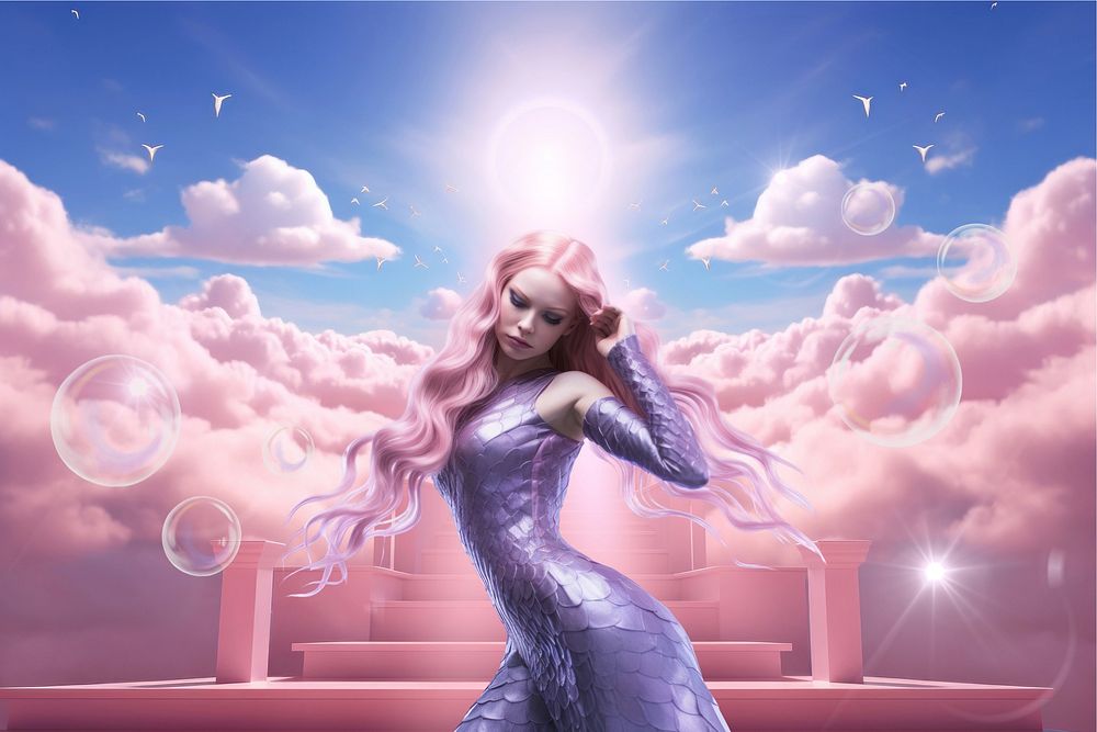 Pink magical mermaid fantasy remix | Free Photo Illustration - rawpixel