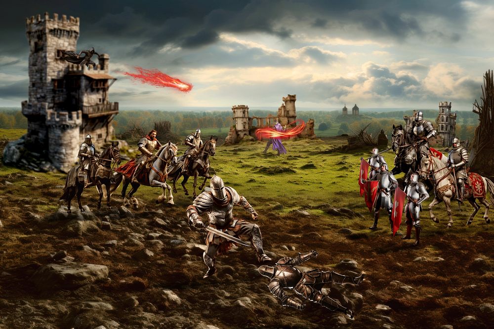 Medieval war scene fantasy remix