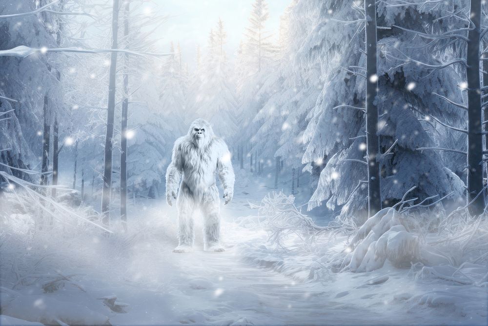 Yeti in snowstorm fantasy remix