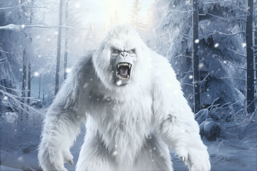 Yeti in snowstorm fantasy remix