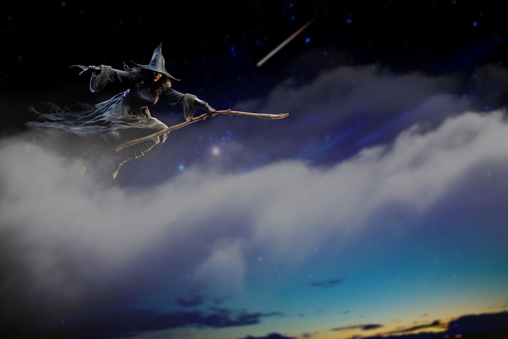 Witch on broom fantasy remix