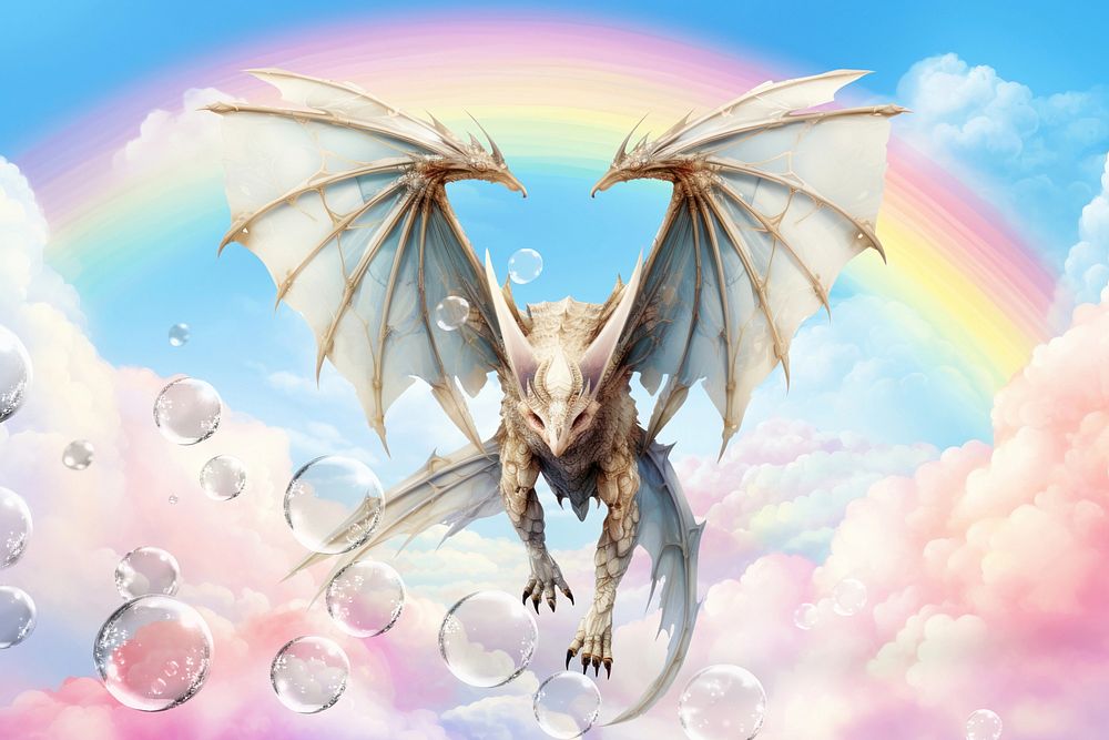 Dragon and rainbow fantasy remix