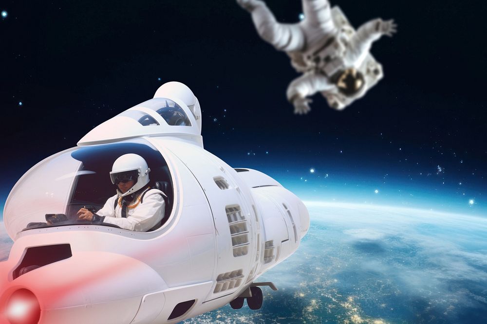 Astronaut and spaceship fantasy remix