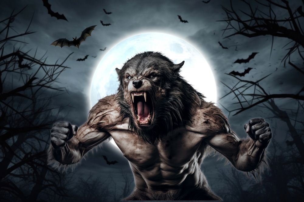 Frightening werewolf fantasy remix