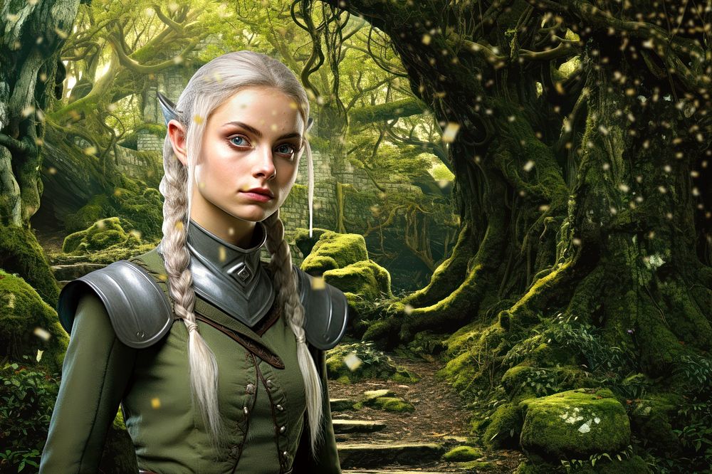 Female elf warrior fantasy remix
