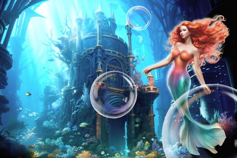 Beautiful female mermaid fantasy remix