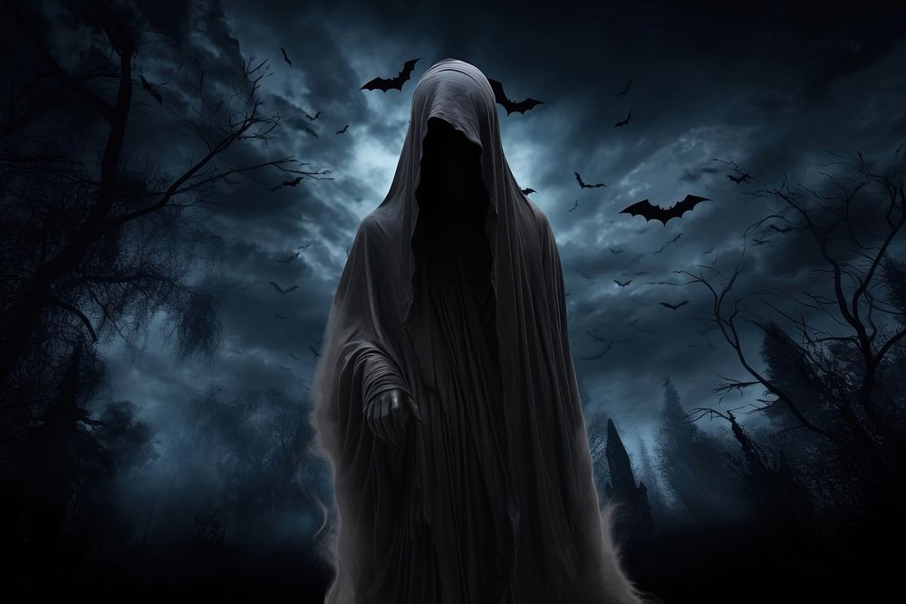 Black ghost spooky halloween remix