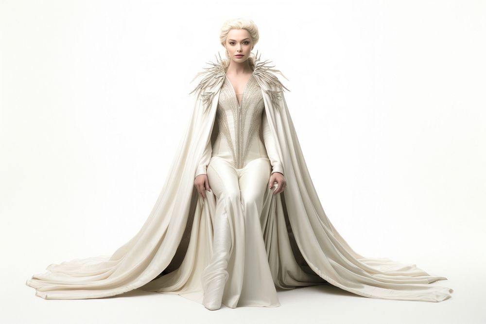 White queen fashion dress gown. AI generated Image by rawpixel.