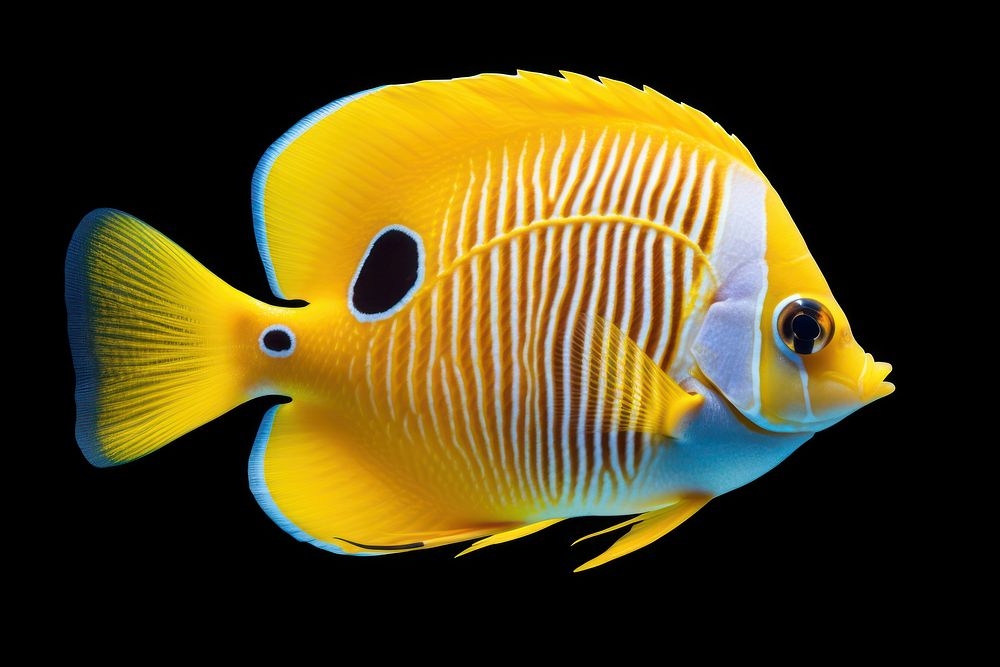 Butterfly fish animal pomacanthidae pomacentridae. AI generated Image by rawpixel.