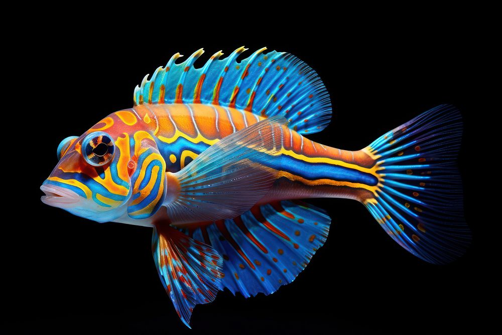Mandarinfish animal pomacanthidae pomacentridae. AI generated Image by rawpixel.
