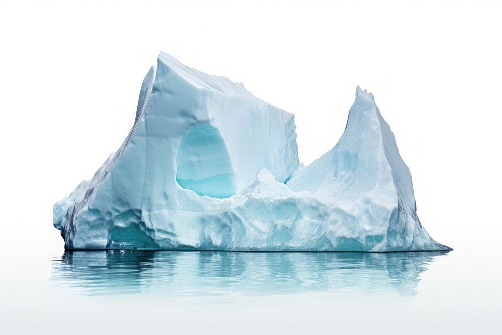 Melted iceberg outdoors nature white background. AI generated Image by rawpixel.