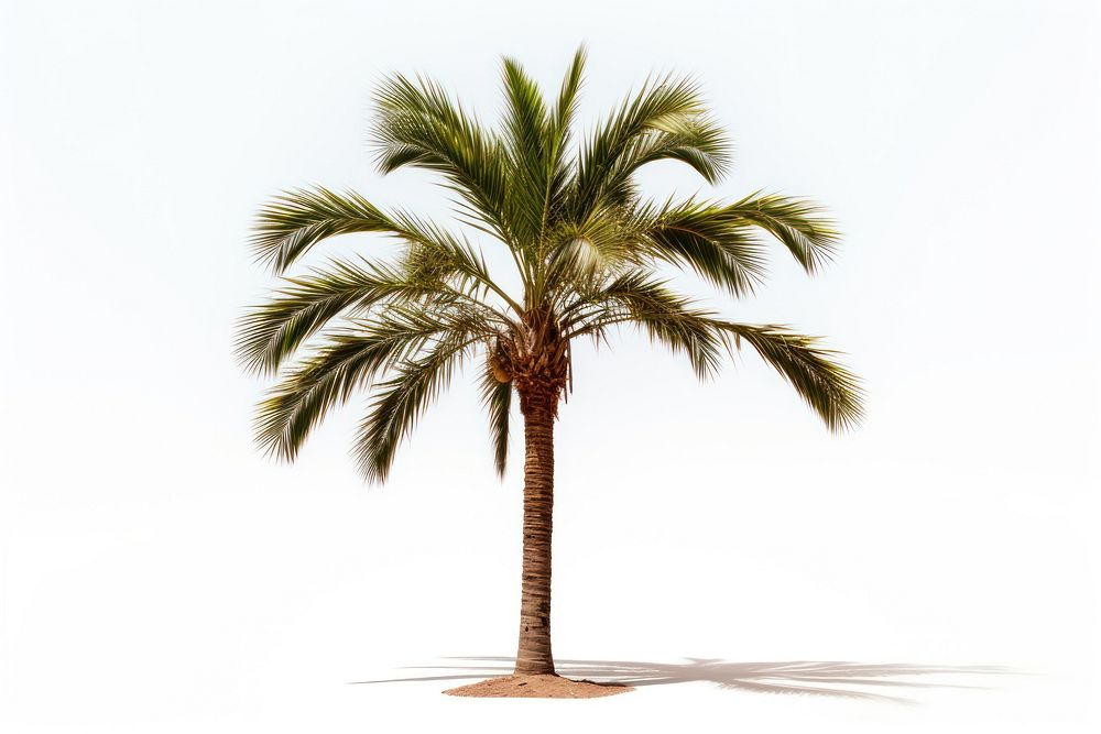 Palm tree plant white background tranquility. AI generated Image by rawpixel.