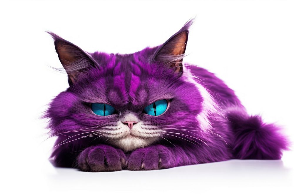 Cheshire cat purple mammal animal. 