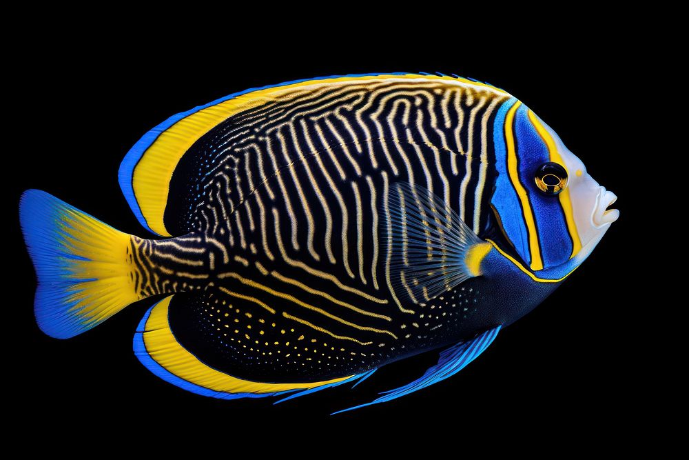 Emperor angelfish animal pomacanthidae pomacentridae. AI generated Image by rawpixel.