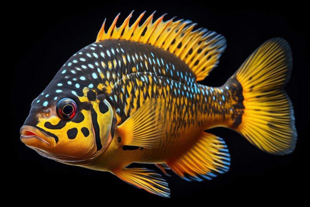 Oscar fish animal pomacanthidae pomacentridae. AI generated Image by rawpixel.