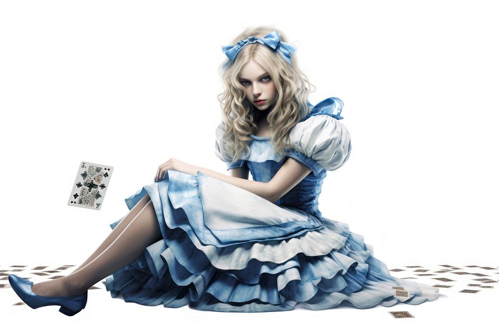 Alice costume fashion sitting. AI generated Image by rawpixel.