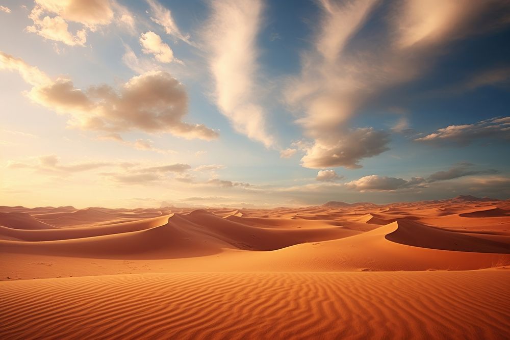 Sahara desert sky landscape outdoors. AI generated Image by rawpixel.