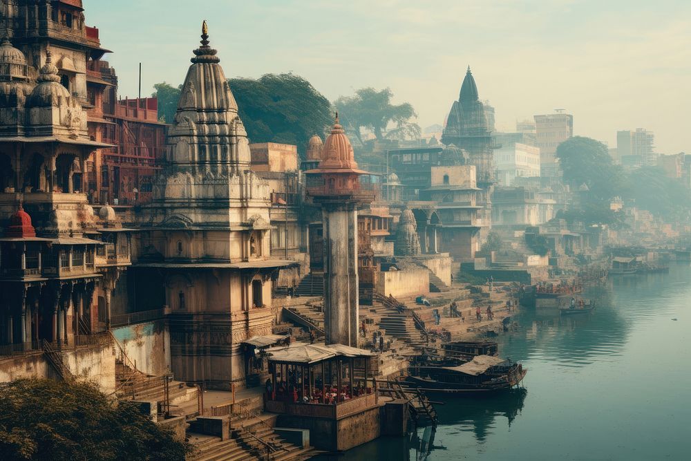 India architecture cityscape outdoors. AI generated Image by rawpixel.