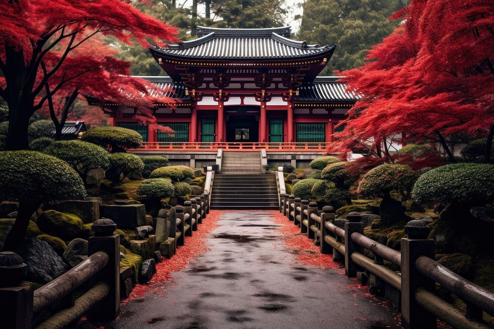 Japanese Temple architecture building temple. AI generated Image by rawpixel.