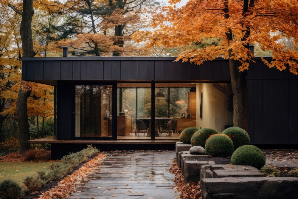 Outdoor house autumn architecture building. AI generated Image by rawpixel.