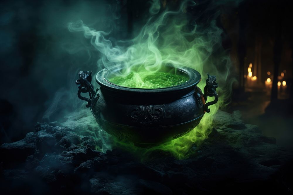 Sorcerer background theme glowing pot screenshot. AI generated Image by rawpixel.