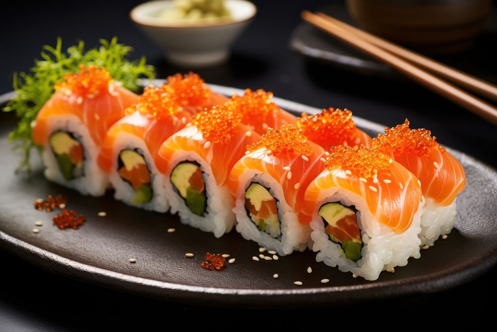 Sushi sushi plate food. AI generated Image by rawpixel.