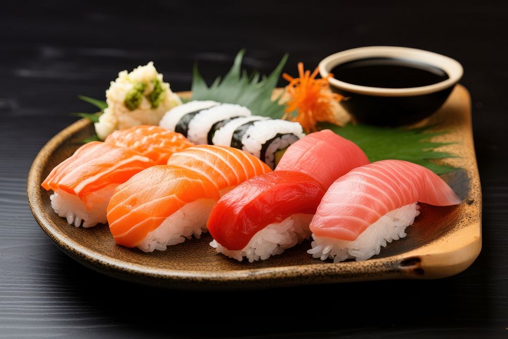 Sushi sushi plate rice. AI generated Image by rawpixel.