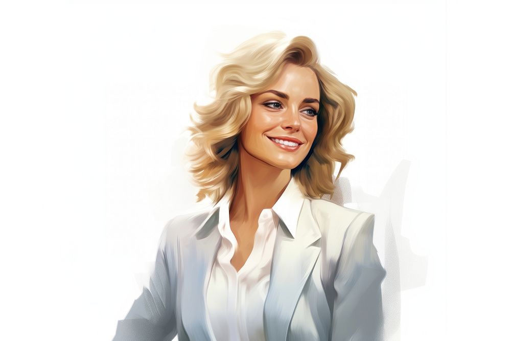 Happy blonde businesswoman portrait cheerful adult. AI generated Image by rawpixel.