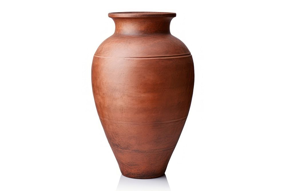 Antique brown tall clay pot pottery vase urn. AI generated Image by rawpixel.