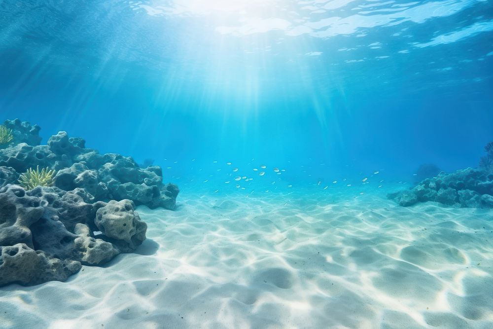 Blue ocean underwater backgrounds outdoors. AI generated Image by rawpixel.