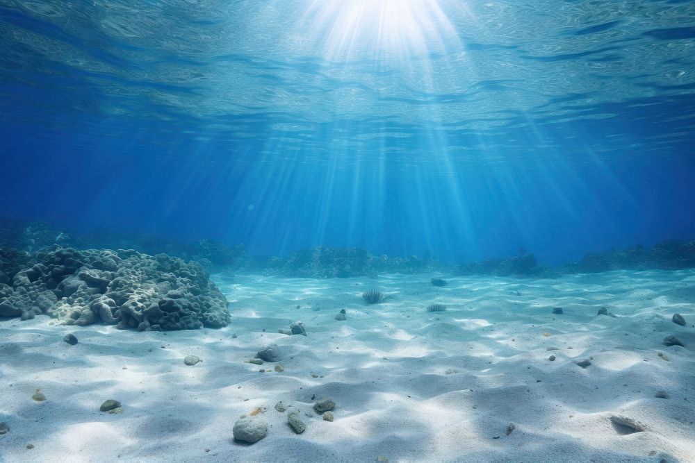 Blue ocean underwater backgrounds outdoors. AI generated Image by rawpixel.