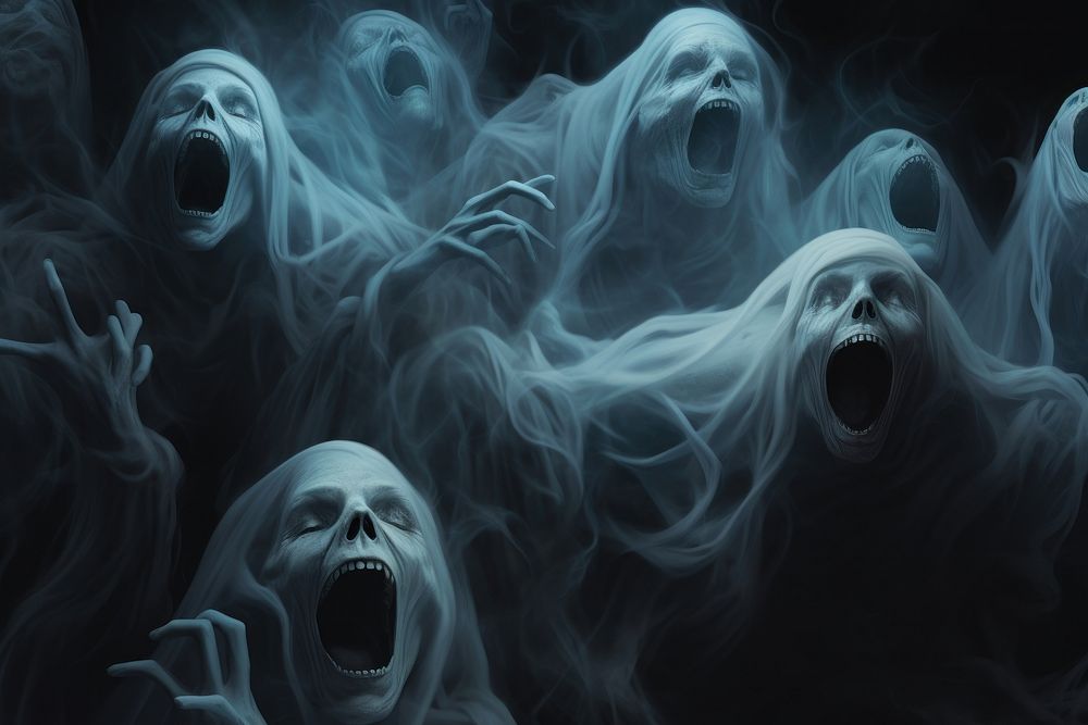 Screaming ghost faces  spirituality celebration