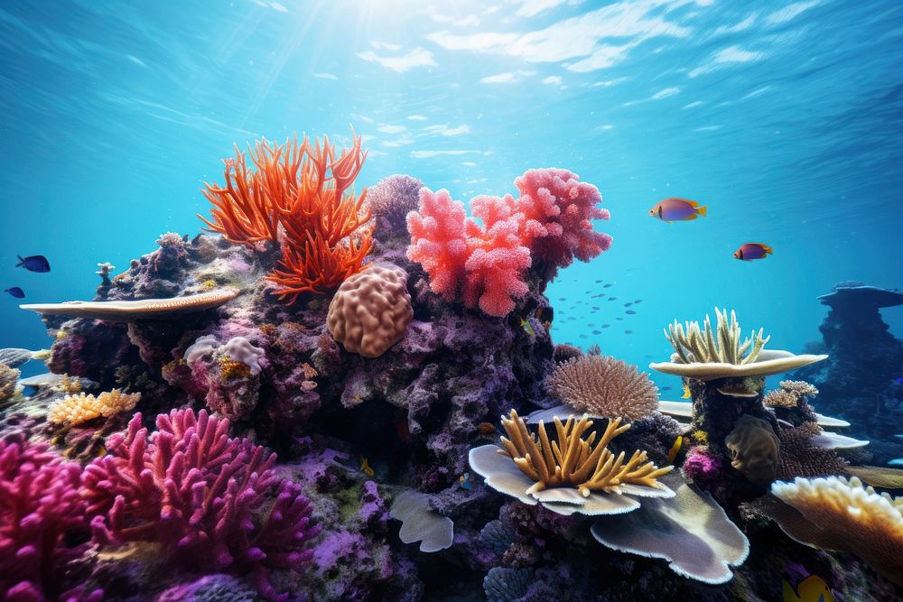 Corals underwater outdoors nature ocean. AI generated Image by rawpixel.