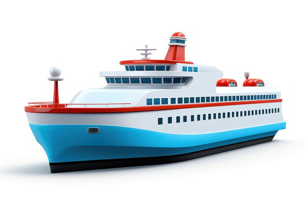 Ferry boat vehicle white background transportation. AI generated Image by rawpixel.