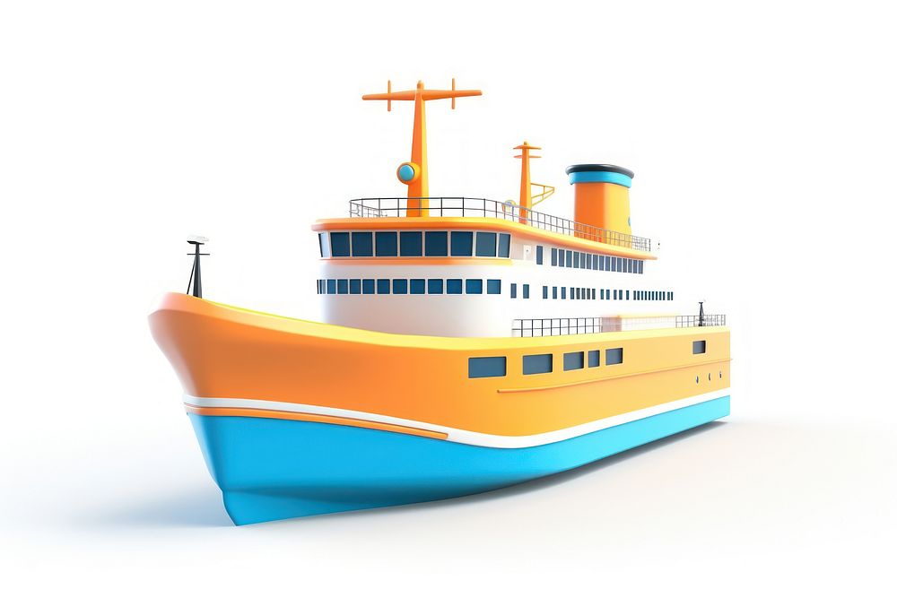 Ferry boat watercraft vehicle ship. AI generated Image by rawpixel.