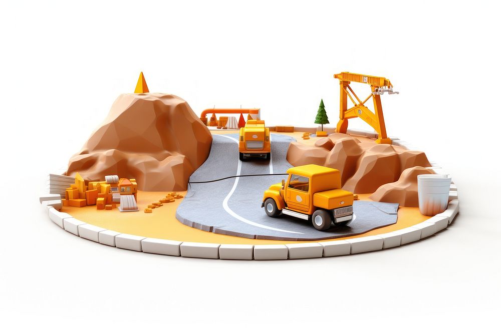 Road construction  vehicle white background. AI generated Image by rawpixel.