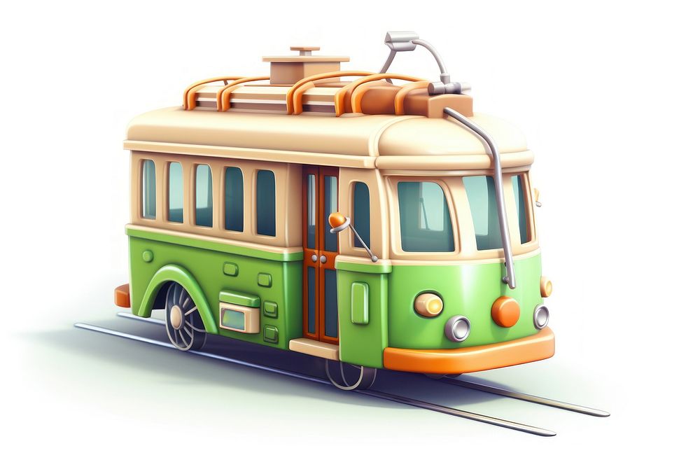 Tram vehicle bus white background. AI generated Image by rawpixel.