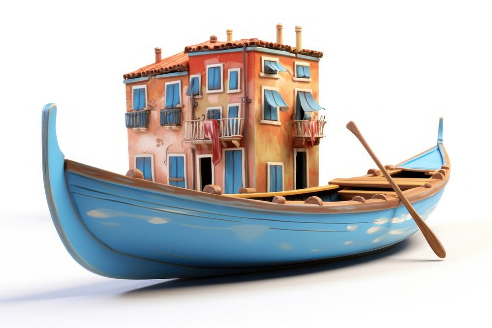 Italian canoe vehicle gondola canal. Premium Photo Illustration