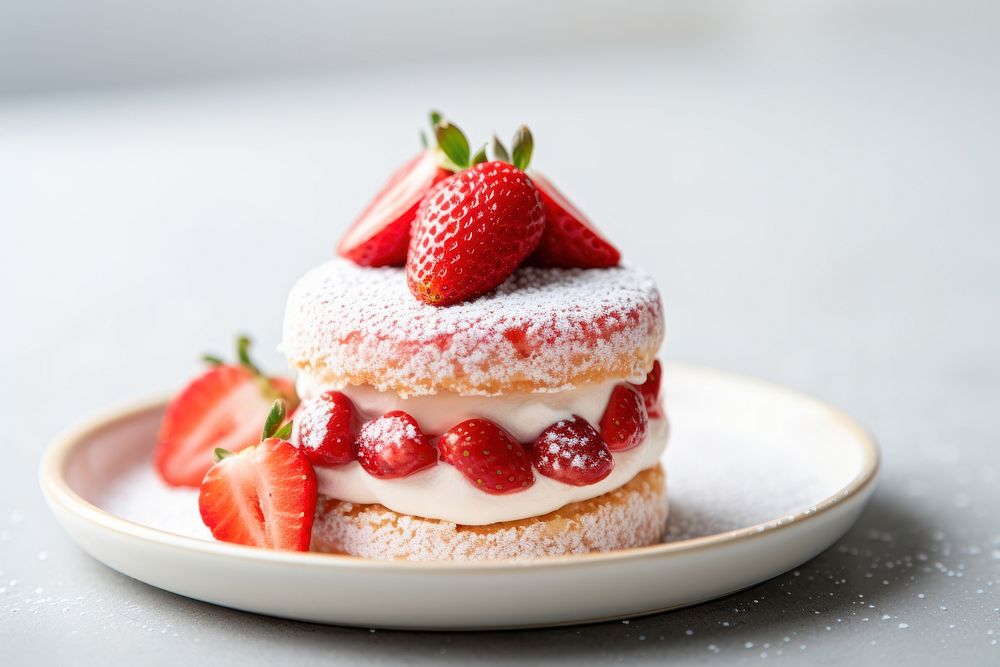 Japanese strawberry short cake dessert fruit cream. 