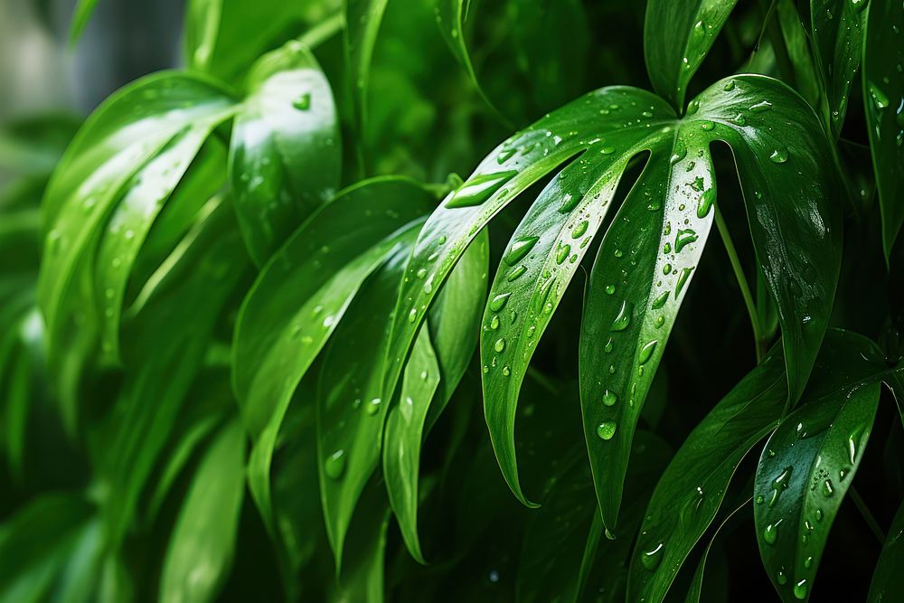 Philodendron tortum nature plant green. AI generated Image by rawpixel.