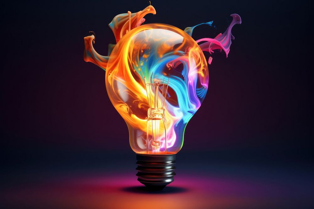 Light bulb lightbulb illuminated electricity. AI generated Image by rawpixel.