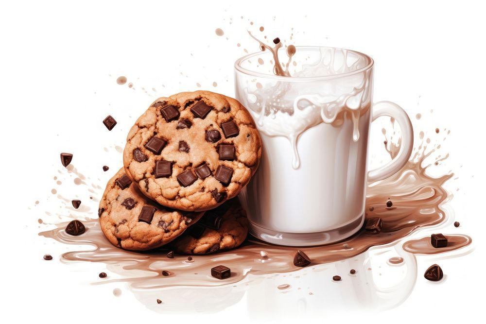 Chocolate cookie milk dessert. AI generated Image by rawpixel.