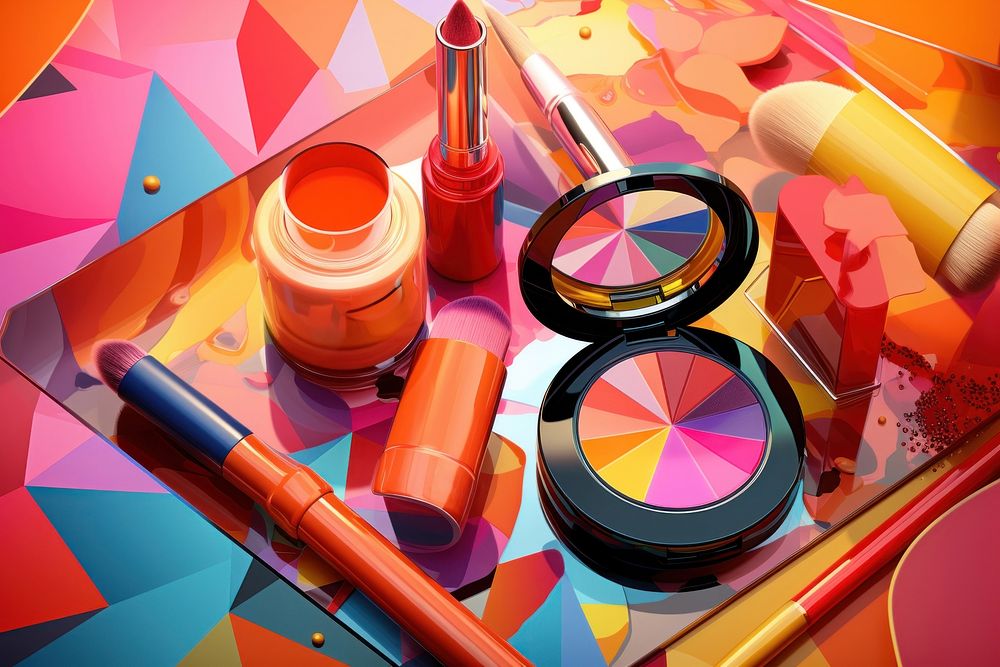 Cosmetic set cosmetics creativity variation. AI generated Image by rawpixel.