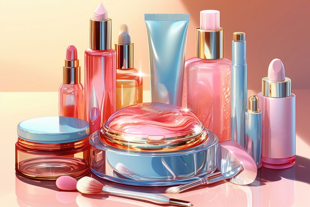 Cosmetic set cosmetics lipstick perfume. AI generated Image by rawpixel.